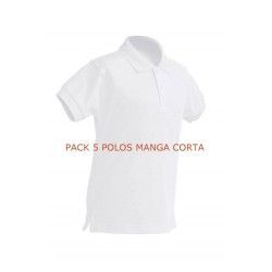 PACK 5 POLOS MANGA CORTA BLANCOS