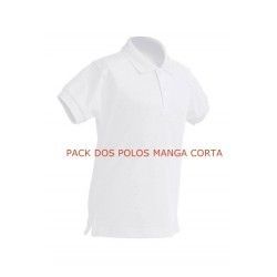 PACK DOS POLOS  MANGA CORTA BLANCOS