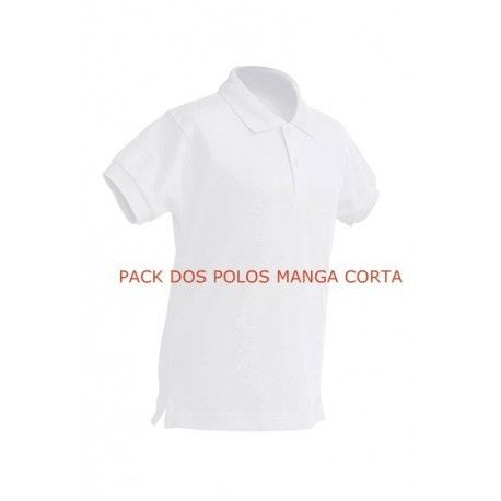 PACK DOS POLOS  MANGA CORTA BLANCOS