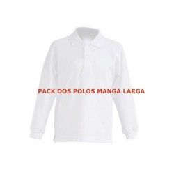 PACK DOS POLOS MANGA LARGA BLANCOS