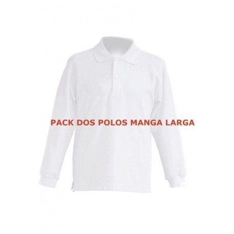 PACK DOS POLOS MANGA LARGA BLANCOS